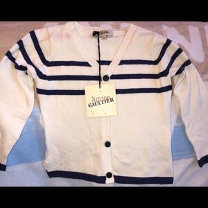 NWT Junior Gaultier Kids Size 3A V-Neck Sweater